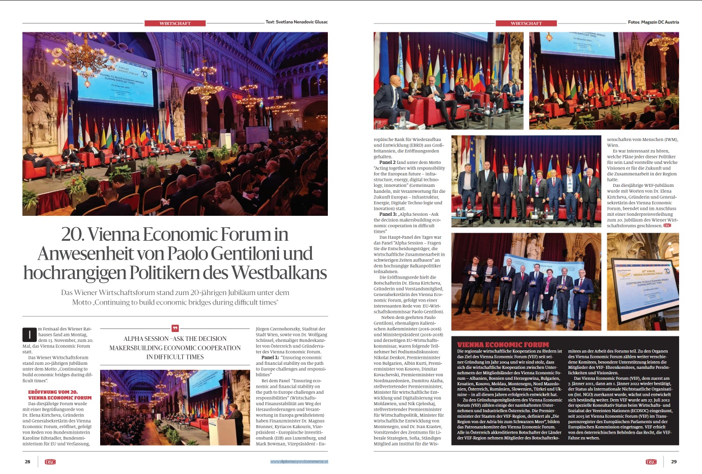 20th VEF Diplomacy and Commerce Magazin