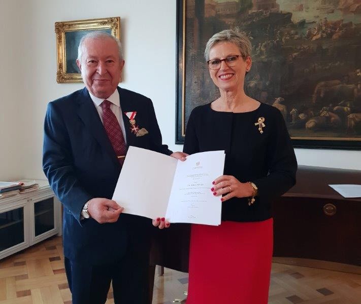 The President of the Marmara Group Foundation, Dr. Akkan Suver, long time Strategic partner of Vienna Economic Forum was awarded by the Republic of Austria with the “Decoration of Honour in Gold”